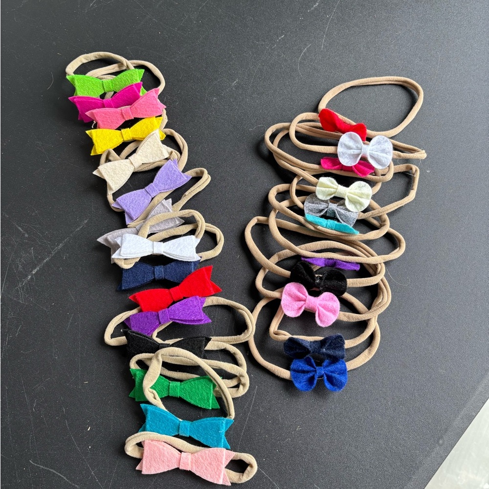 Colorful felt Bow Hair Ties Set for Kids